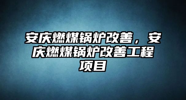 安慶燃煤鍋爐改善，安慶燃煤鍋爐改善工程項目