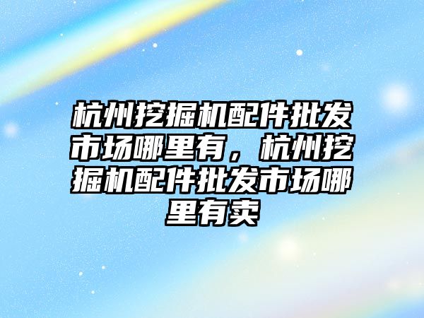 杭州挖掘機配件批發(fā)市場哪里有，杭州挖掘機配件批發(fā)市場哪里有賣