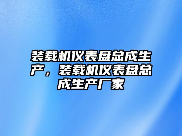 裝載機儀表盤總成生產，裝載機儀表盤總成生產廠家