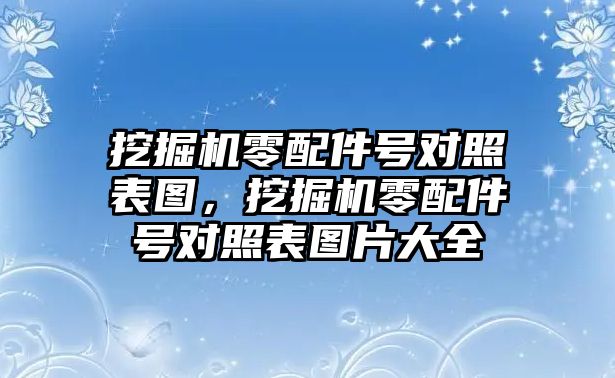 挖掘機零配件號對照表圖，挖掘機零配件號對照表圖片大全