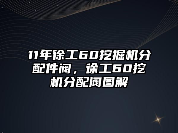 11年徐工60挖掘機分配件閥，徐工60挖機分配閥圖解