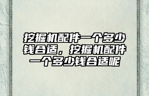 挖掘機配件一個多少錢合適，挖掘機配件一個多少錢合適呢