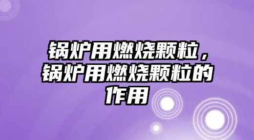 鍋爐用燃燒顆粒，鍋爐用燃燒顆粒的作用