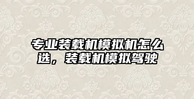 專業(yè)裝載機模擬機怎么選，裝載機模擬駕駛