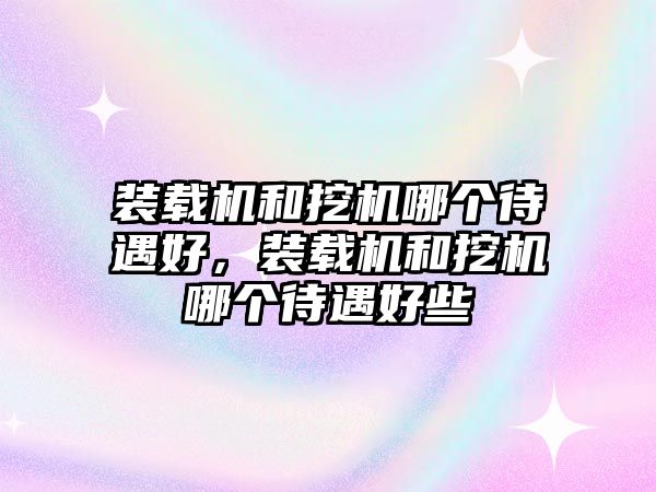 裝載機和挖機哪個待遇好，裝載機和挖機哪個待遇好些