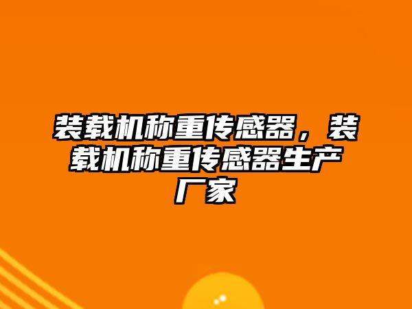 裝載機稱重傳感器，裝載機稱重傳感器生產(chǎn)廠家