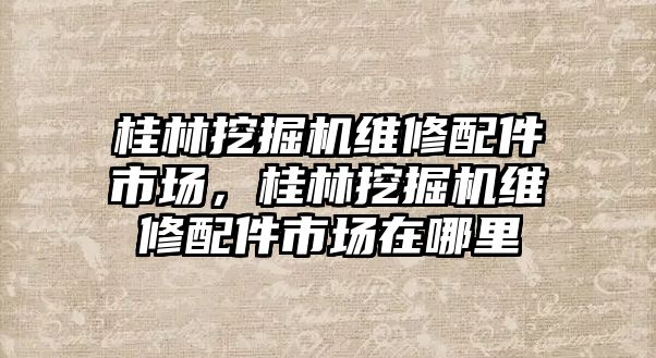 桂林挖掘機維修配件市場，桂林挖掘機維修配件市場在哪里