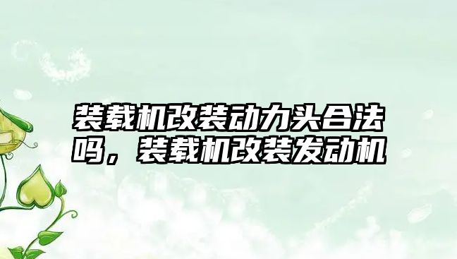 裝載機改裝動力頭合法嗎，裝載機改裝發動機