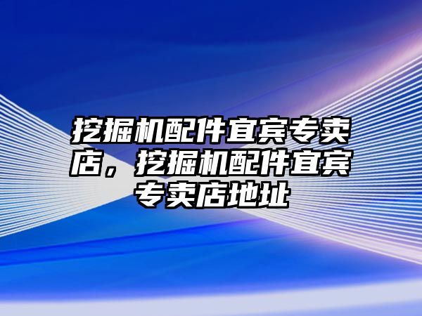 挖掘機配件宜賓專賣店，挖掘機配件宜賓專賣店地址