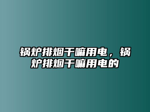 鍋爐排煙干嘛用電，鍋爐排煙干嘛用電的