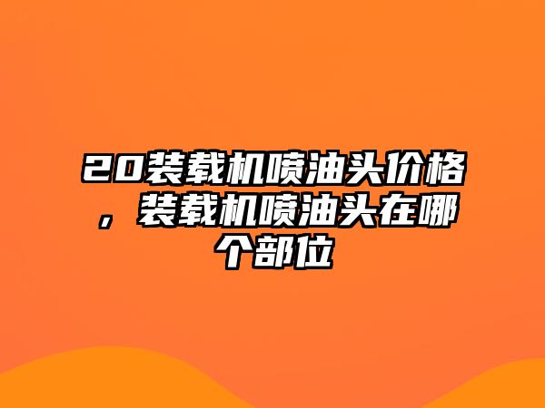 20裝載機噴油頭價格，裝載機噴油頭在哪個部位