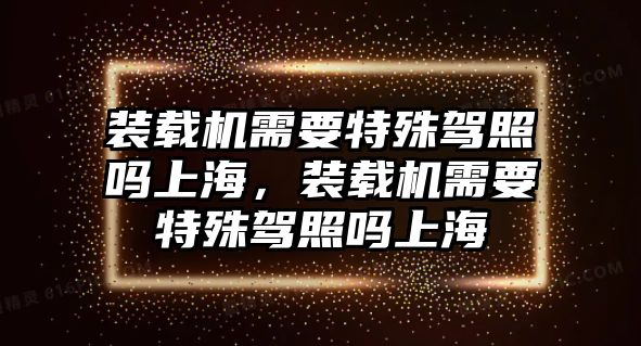 裝載機需要特殊駕照嗎上海，裝載機需要特殊駕照嗎上海